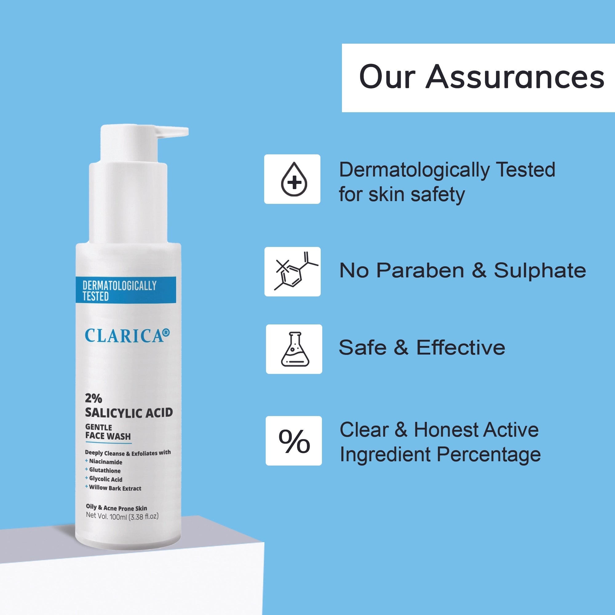 2% Salicylic Acid Gentle Face Wash - CLARICA - Gel Face wash