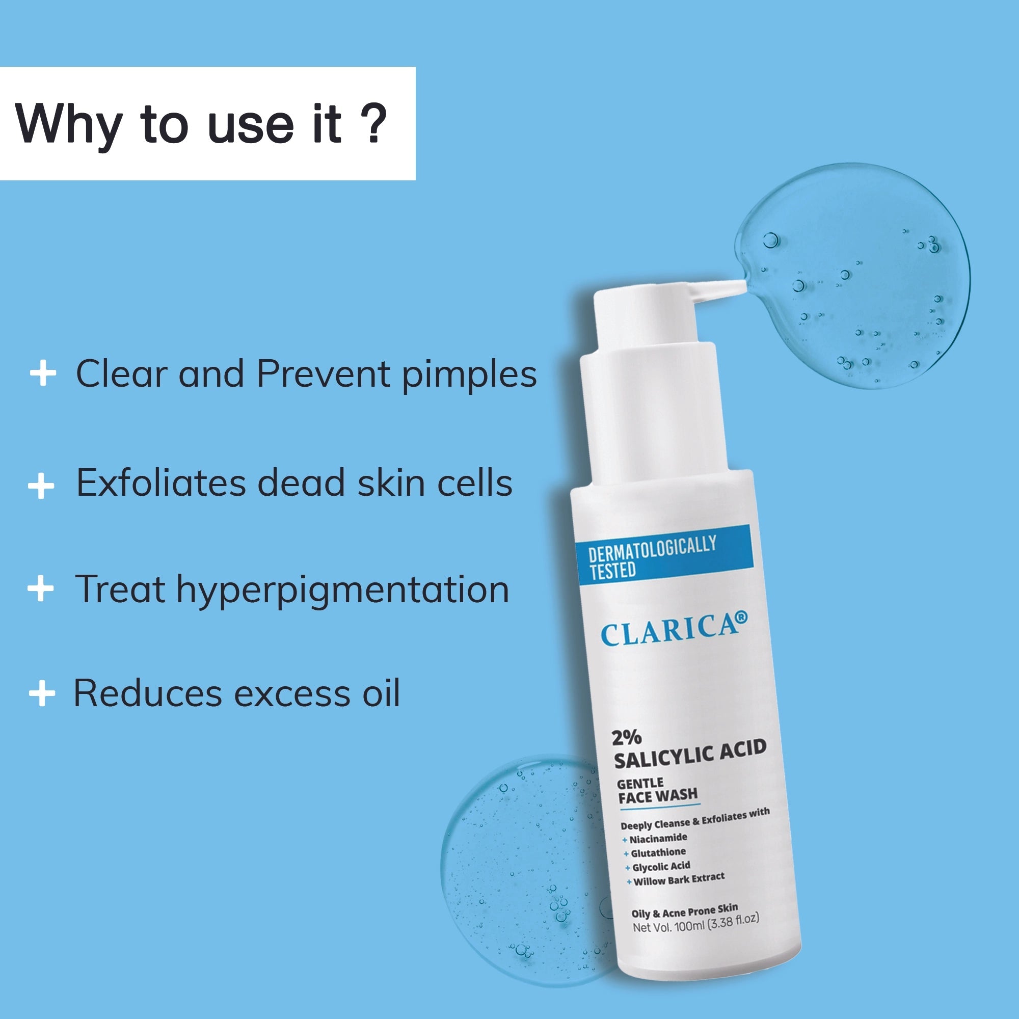 2% Salicylic Acid Gentle Face Wash - CLARICA - Gel Face wash