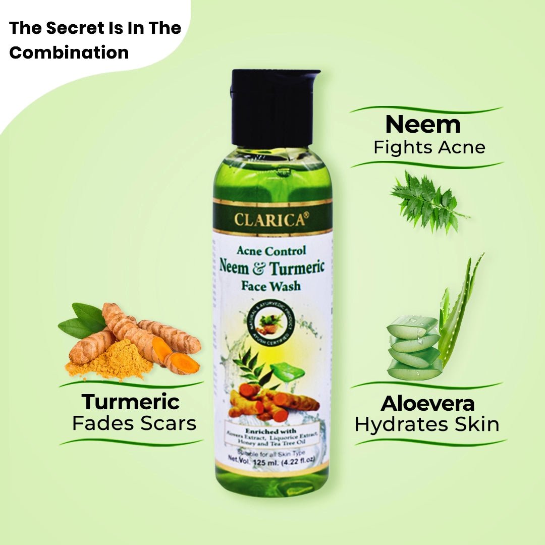 Acne Control Neem & Turmeric Face Wash - CLARICA - Gel Face wash