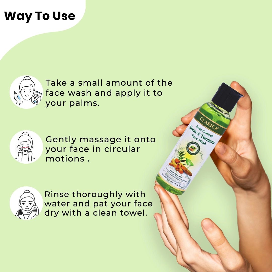 Acne Control Neem & Turmeric Face Wash - CLARICA - Gel Face wash