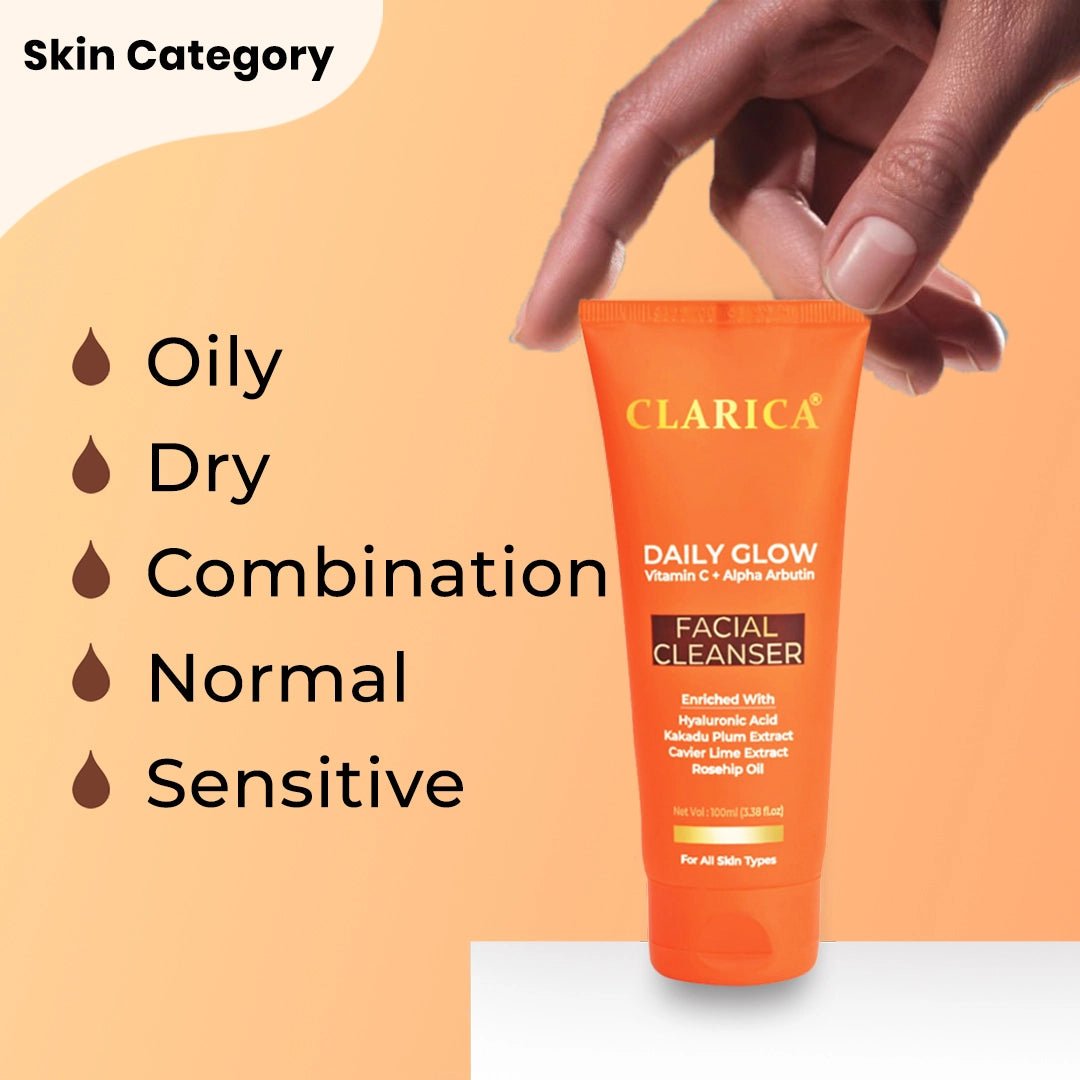 Vitamin c & Alpha Arbutin Facial Cleanser - CLARICA - Gel Face wash