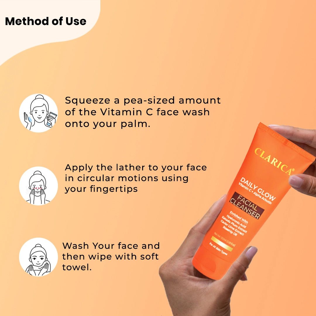 Vitamin c & Alpha Arbutin Facial Cleanser - CLARICA - Gel Face wash